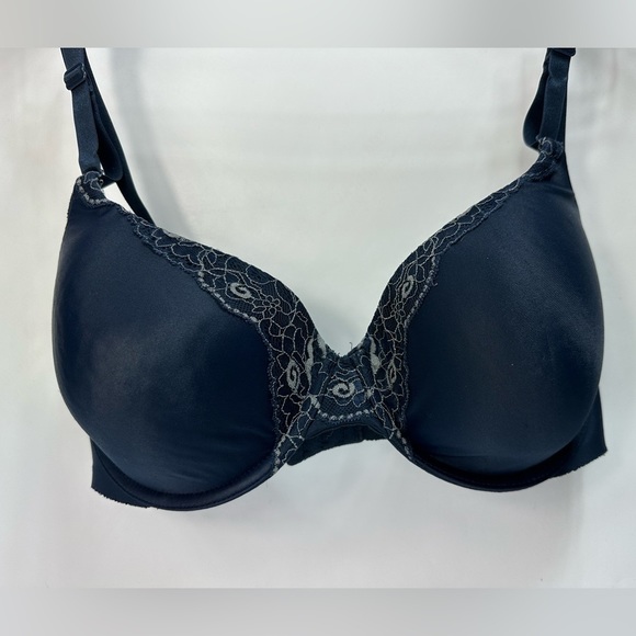 3/$25 Warner's No Side Effects Bra “Midnight Blue” size 34D - Picture 1 of 13